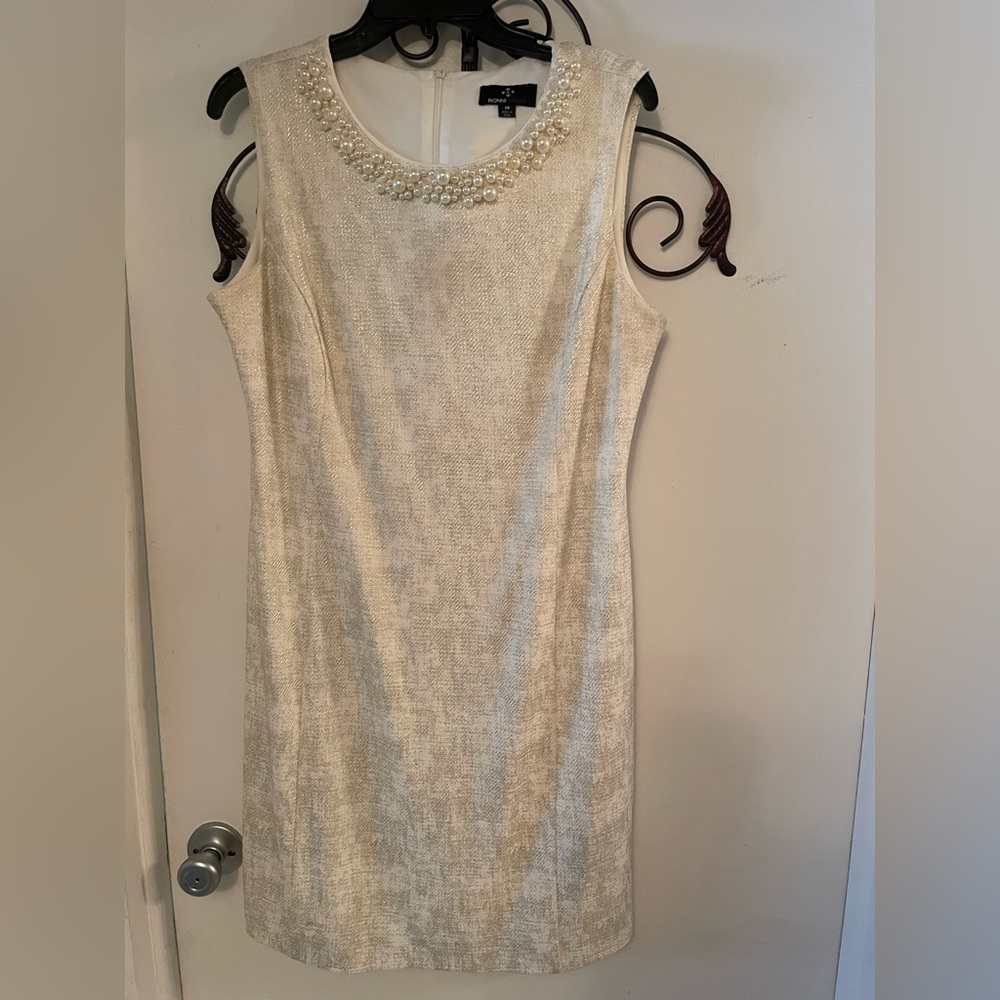 Elegant Cream Sleeveless Dress